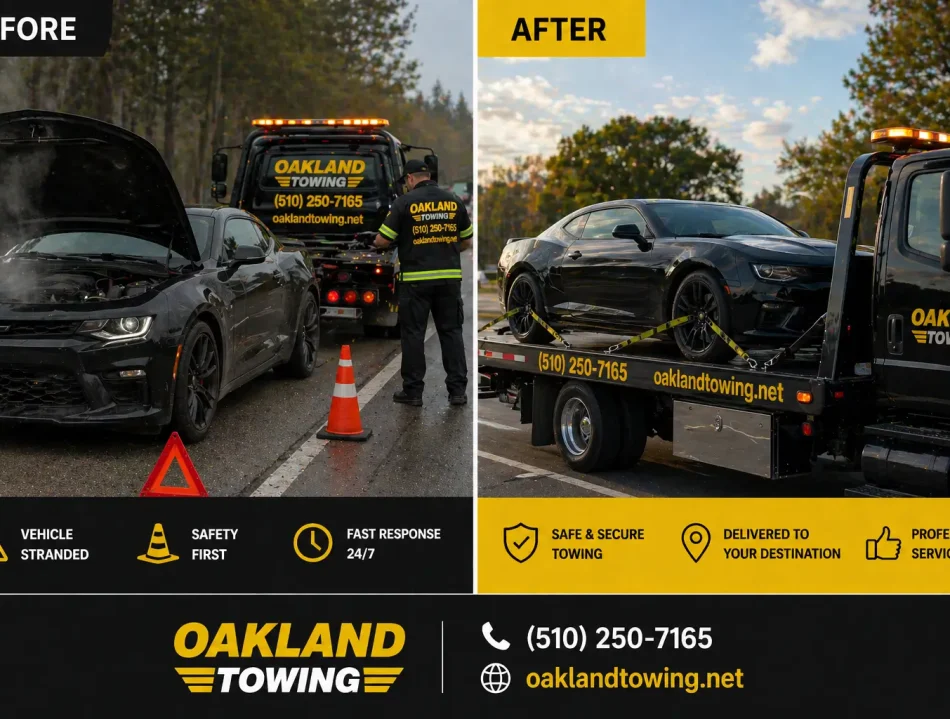 Reliable oakland towing service before and after photos