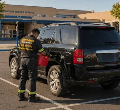 suv out of gas in the middle school parking lot roadside assistance service oakland ca